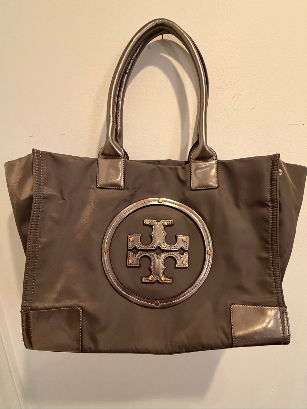 Tory Burch Ella Women's Tote, One Size Metallic Grey
